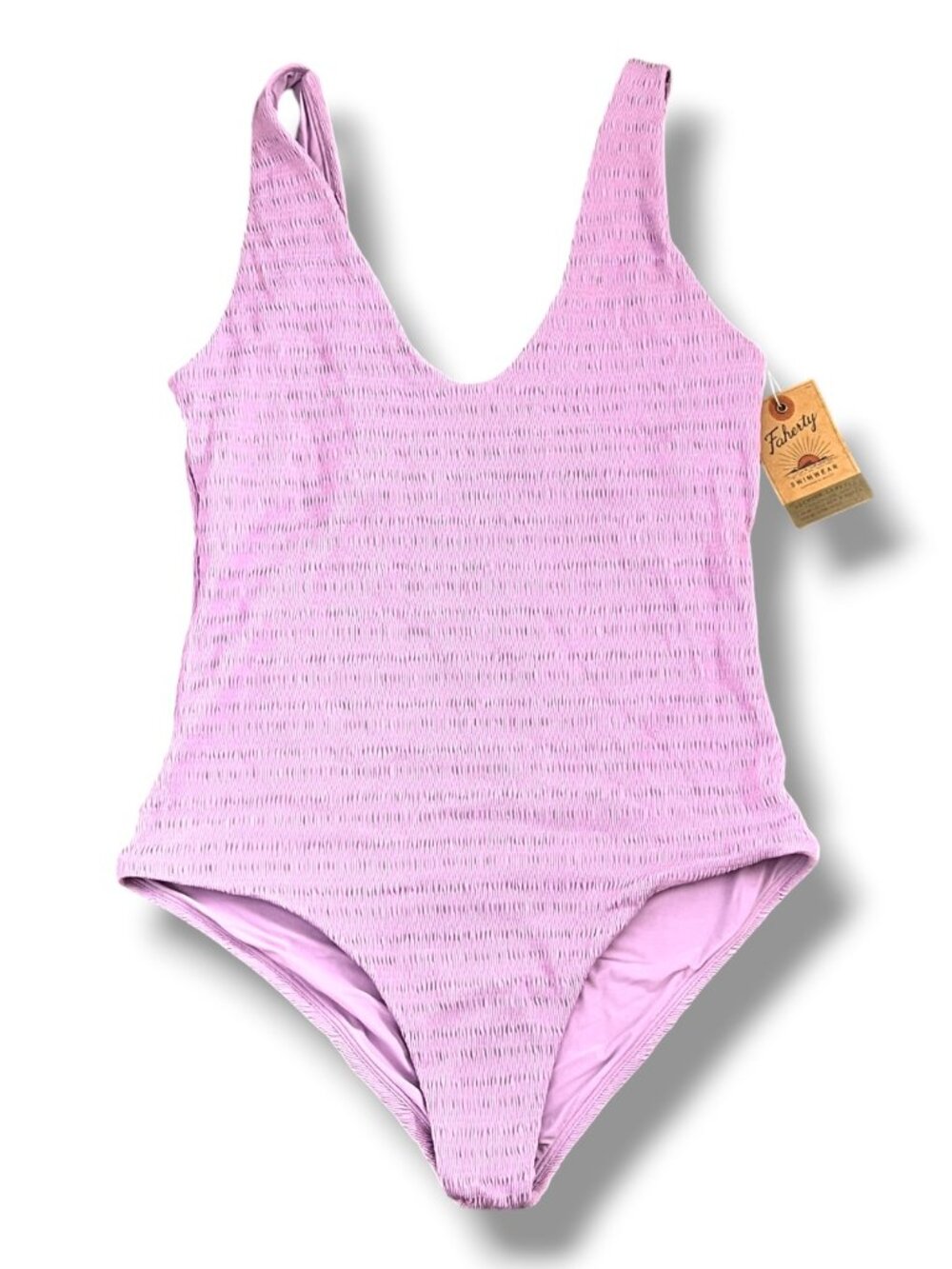 NWT Faherty Coral Reef One Piece Swimsuit in Lupine Lavender Purple Size Large
